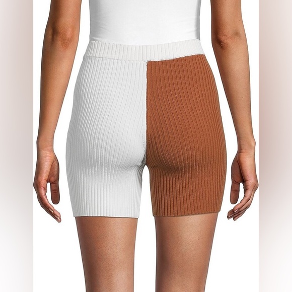 Staud Maki Rib-Knit Colorblock Bike Shorts - Picture 3 of 7